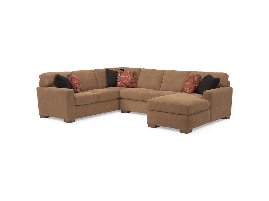 Flexsteel Bryant Contemporary Sectional Sofa with 3